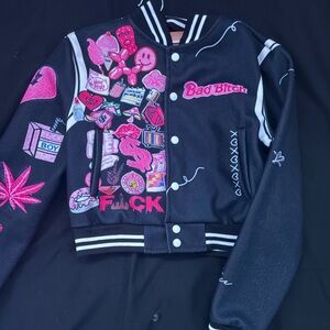 Black and Pink Graphic Jacket
